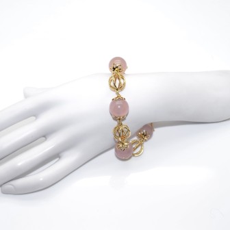 Antique jewelry - Vintage Gold and Quartz Bracelet