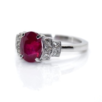 Engagement rings - Ruby and Diamond Ring 