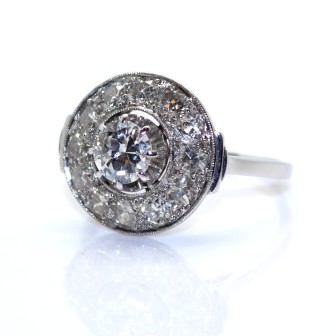 Engagement rings - Diamond Art Deco Cluster Ring