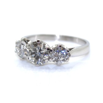 Jewelry creations - Diamond Trilogy Ring 1,74ct total 