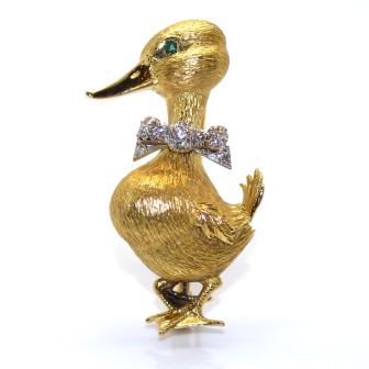 Antique jewelry - Vintage Duck Brooch