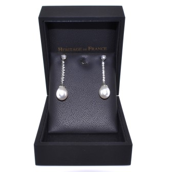 Antique jewelry - Diamond and Pearl Pendant Earrings