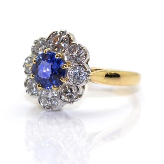 Engagement rings - Diamond and Sapphire Pompadour Ring