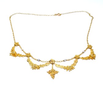 Antique jewelry - Antique Draperie Necklace
