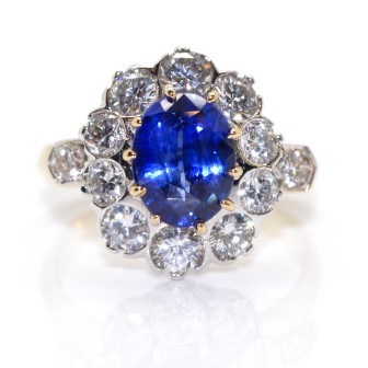 Recent jewelry - Diamond and Sapphire Pompadour Ring