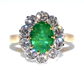 Recent jewelry - Diamond and Emerald Pompadour Ring