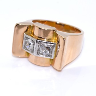 Antique jewelry - Diamond Tank Ring