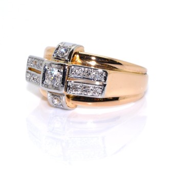 Antique jewelry - Diamond Tank Ring