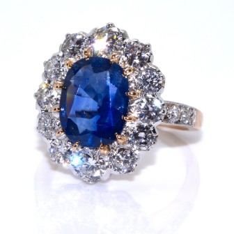 Recent jewelry - Diamond and Sapphire Pompadour Ring