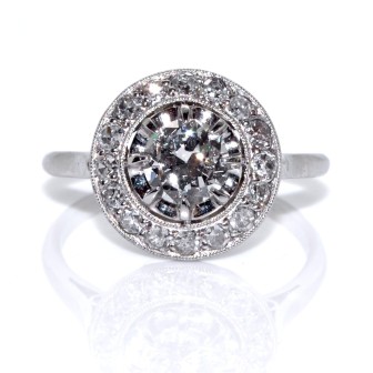 Antique jewelry - Diamond Art Deco Cluster Ring
