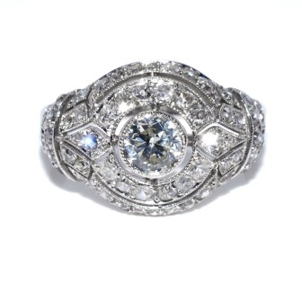 Antique jewelry - Diamond Art Deco Dome Ring