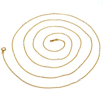 Antique jewelry - Antique Gold and Pearl Sautoir
