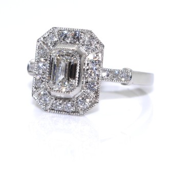 Engagement rings - Emerald Cut Diamond Ring 