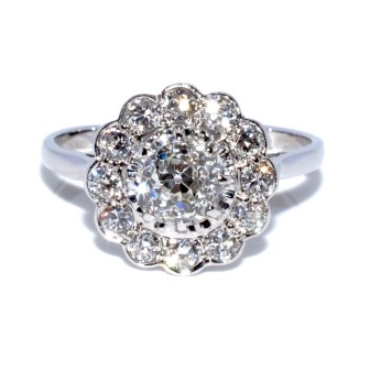 Antique jewelry - Diamond Art Deco Daisy Ring