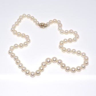Antique jewelry - Pearl and Diamond Necklace