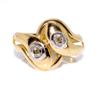 Antique jewelry - Gold and Diamond Snake Ring 