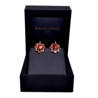 Antique jewelry - Garnet Dormeuses Daisy Earrings