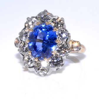 Engagement rings - Diamond and Sapphire Pompadour Ring