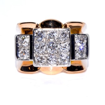 Antique jewelry - Diamond Tank Ring