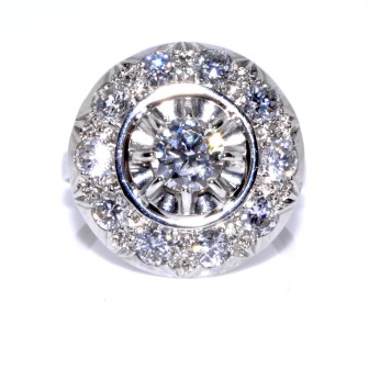 Engagement rings - Diamond Art Deco Cluster Ring