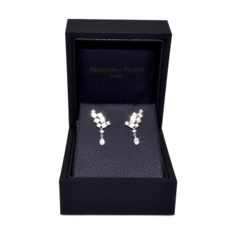 Antique jewelry - Pear Diamond Earrings