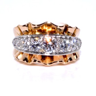 Antique jewelry - Diamond Tank Ring