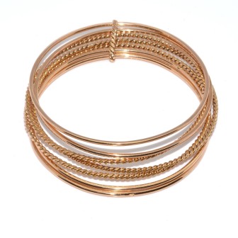 Antique jewelry - Vintage 7 Bands Bangles Bracelet