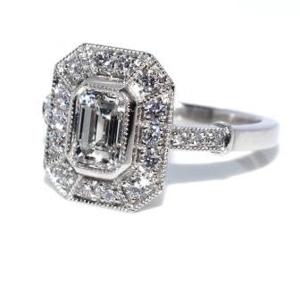 Engagement rings - Emerald Cut Diamond Ring 