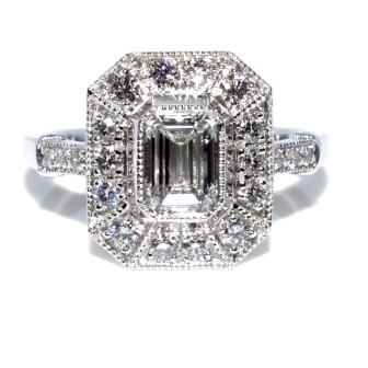 Engagement rings - Emerald Cut Diamond Ring 