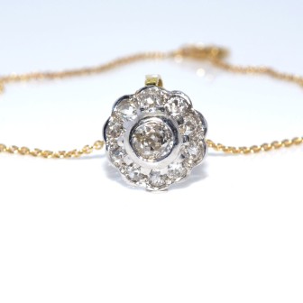 Antique jewelry - Daisy Diamond Pendant 