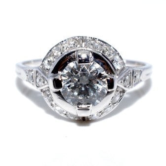 Antique jewelry - Diamond Art Deco Cluster Ring
