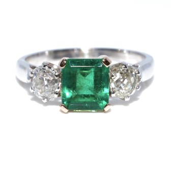 Recent jewelry - Trilogy Emerald and Diamond Ring 