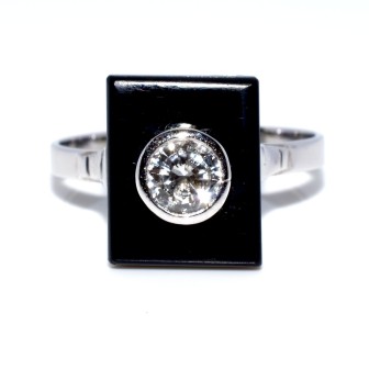 Antique jewelry - Onyx and Diamond Ring