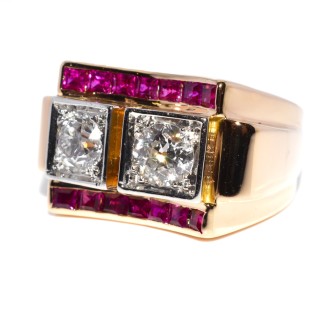 Antique jewelry - Diamond Tank Ring