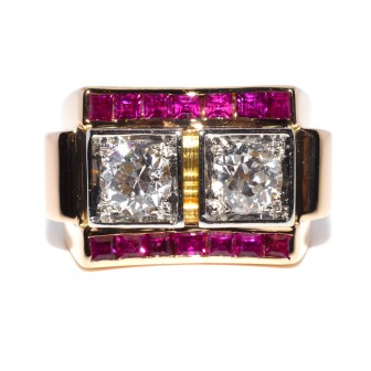 Antique jewelry - Diamond Tank Ring