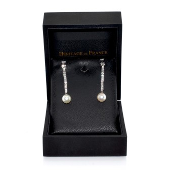 Antique jewelry - Diamond and Pearl Pendant Earrings