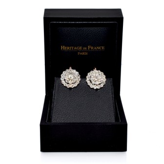 Antique jewelry - Dormeuses Daisy Diamond Earrings