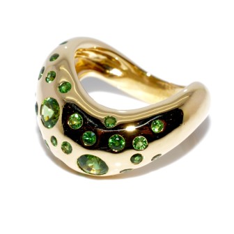 Recent jewelry - FRED - Gold and Tsavorite 'Mouvementée' Ring