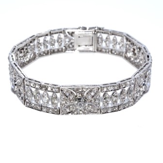 Antique jewelry - Diamond Art Deco Bracelet