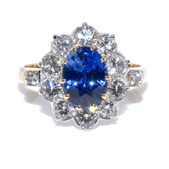 Engagement rings - Diamond and Sapphire Pompadour Ring