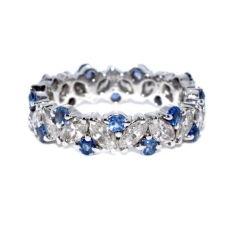 Recent jewelry - Diamond and sapphire Eternity Ring