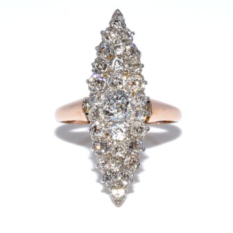 Antique jewelry - Antique Marquise Diamond Ring