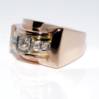 Antique jewelry - Diamond Tank Ring