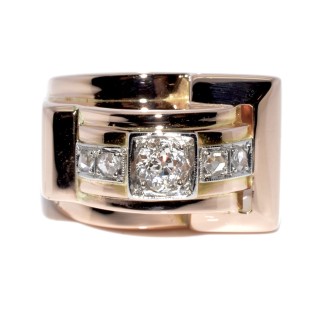Antique jewelry - Diamond Tank Ring