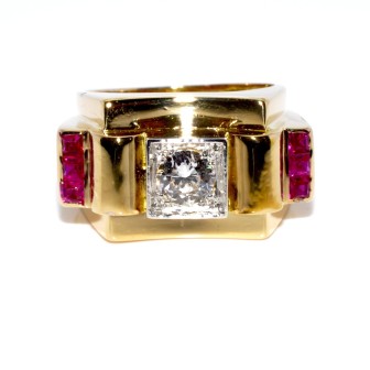 Antique jewelry - Diamond Tank Ring