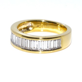 Recent jewelry - Baguette Cut Diamond Half Band Ring