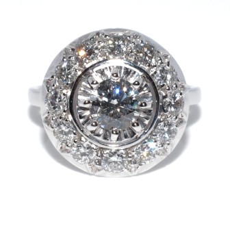 Antique jewelry - Diamond Art Deco Cluster Ring