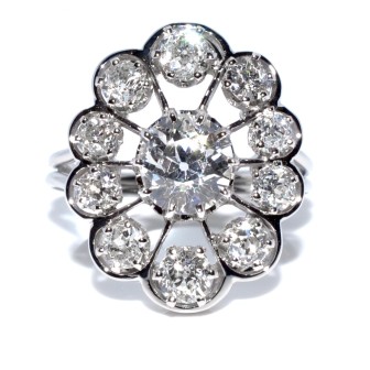 Antique jewelry - Diamond Art Deco Cluster Ring