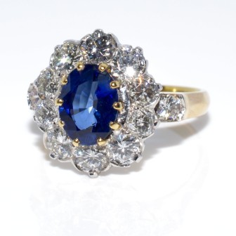 Recent jewelry - Diamond and Sapphire Pompadour Ring