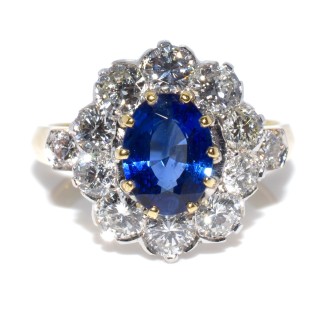 Recent jewelry - Diamond and Sapphire Pompadour Ring